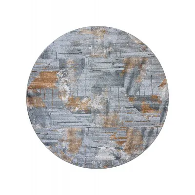 Χαλί FEATHERS GREY GOLD Στρόγγυλο χαλί 165 εκ.