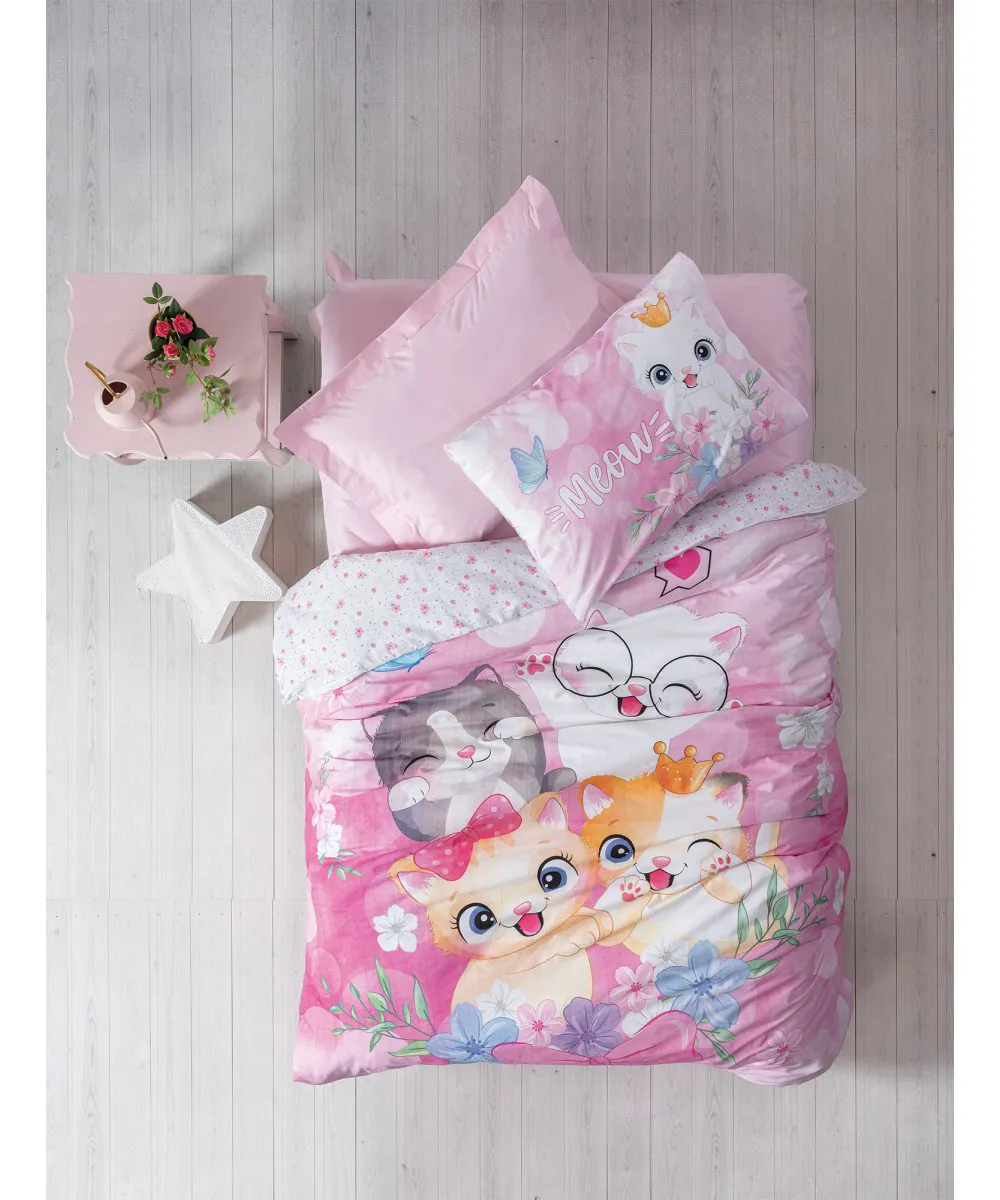 Παιδικό Σετ Κουβερλί MEOW Σετ κουβερλί μονό: 170 x 240   1 μαξιλαροθήκη 50 x 70 εκ.