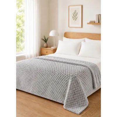 Κουβέρτα Fleece NESTIQ GREY Κουβέρτα υπέρδιπλη: 220 x 240 εκ.