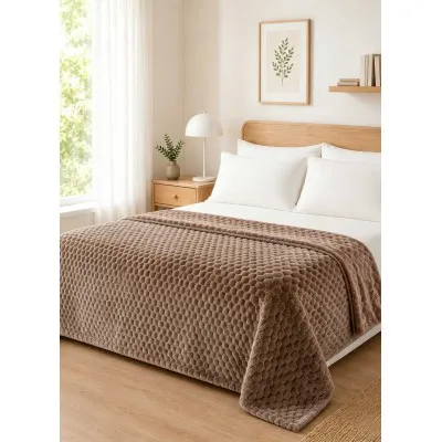 Κουβέρτα Fleece NESTIQ TAUPE Κουβέρτα υπέρδιπλη: 220 x 240 εκ.