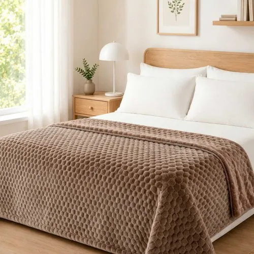 Κουβέρτα Fleece NESTIQ TAUPE Κουβέρτα υπέρδιπλη: 220 x 240 εκ.