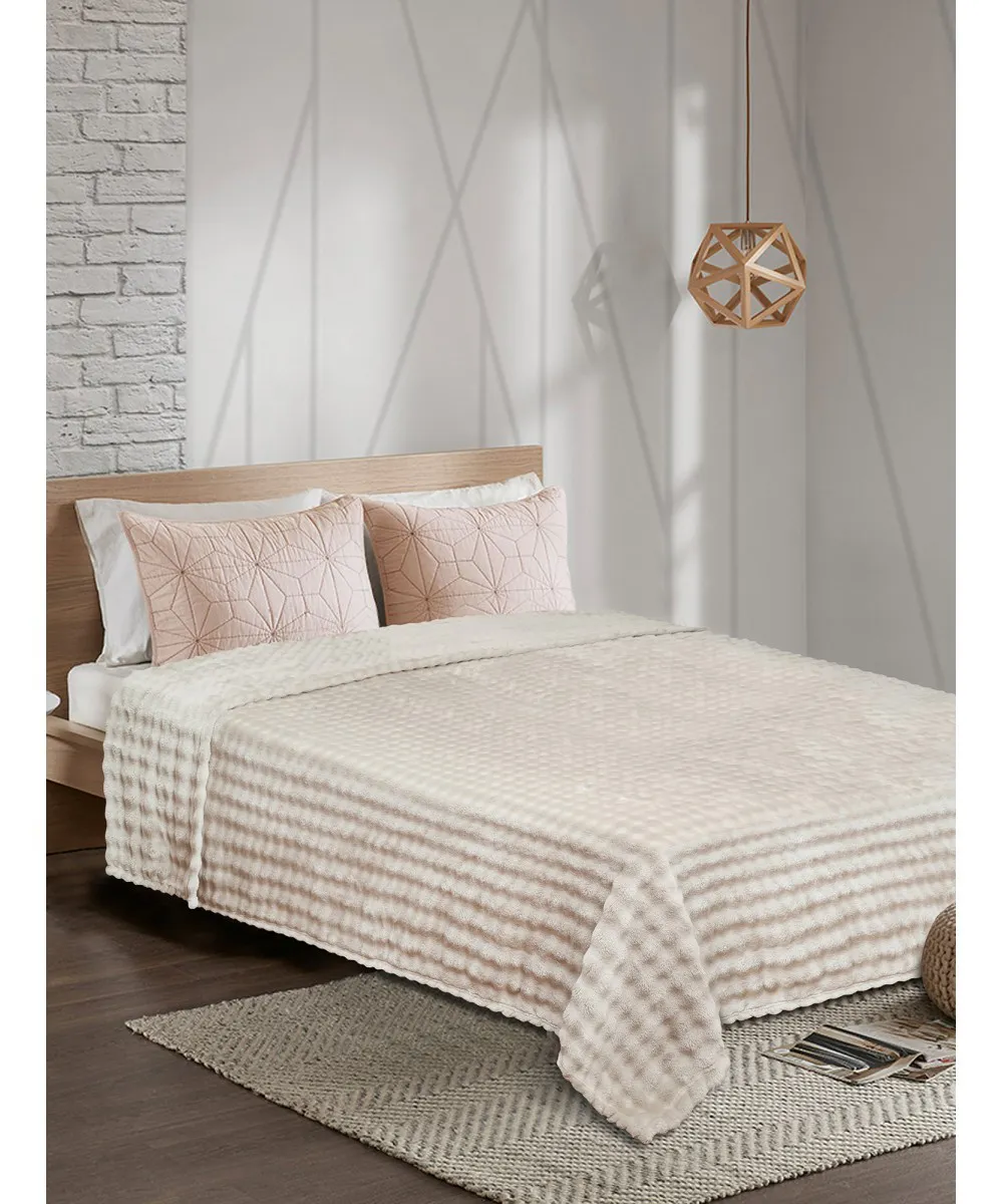 Κουβέρτα Fleece PUFFELLA BEIGE Κουβέρτα μονή: 160 x 220 εκ.
