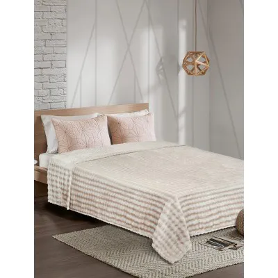 Κουβέρτα Fleece PUFFELLA BEIGE Κουβέρτα μονή: 160 x 220 εκ.