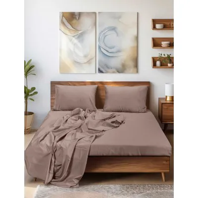 Σεντόνι SLEEK BROWN Σεντόνι μονό: 170 x 260 εκ.