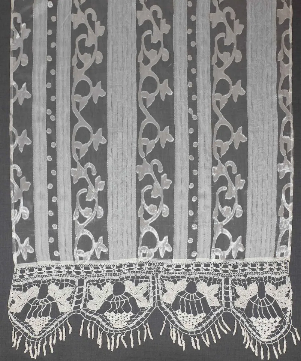 κουρτίνα 014 (90cm x 130cm) λευκό με τιράντα