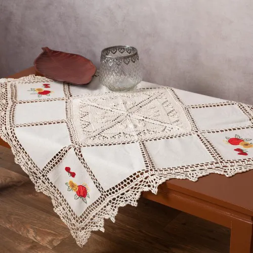 Καρέ με πλεκτό και απλικέ (90cm x 90cm) 030 φρούτα