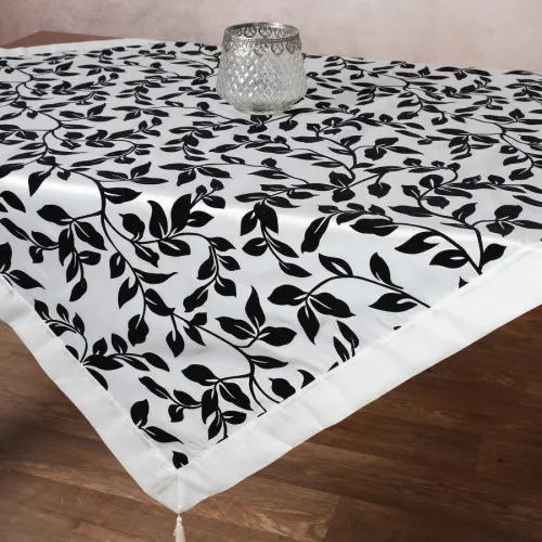 Σατέν τραπεζοκαρέ 081 (130cm x 130cm) λευκό