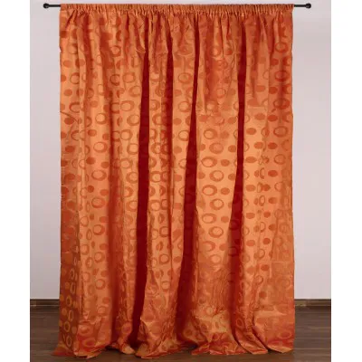 Κουρτίνα 082 (300cm x 275cm) με τρέσα πορτοκαλί