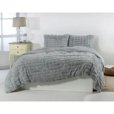 Κουβερτοπάπλωμα burble (220cm x 240cm  2 x 50cm x 70cm) γκρί
