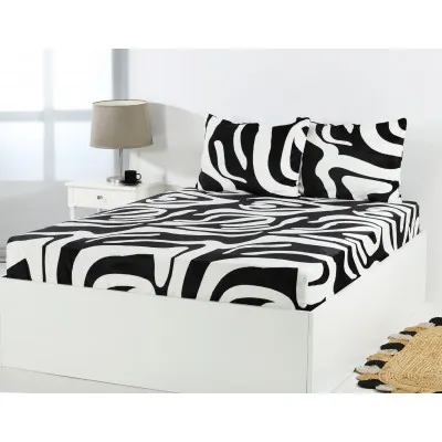 Fleece σεντόνι με λάστιχο και μαξιλαροθήκες (160cm x 200cm   30cm) design 3