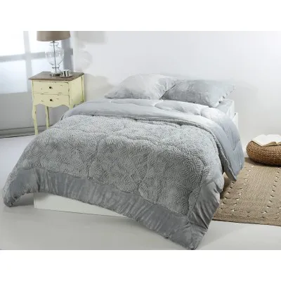 Κουβερτοπάπλωμα burble (170cm x 240cm   50cm x 70cm) γκρί