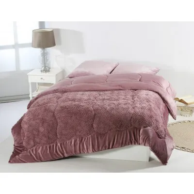 Κουβερτοπάπλωμα pv plush (240cm x 260cm) rust red