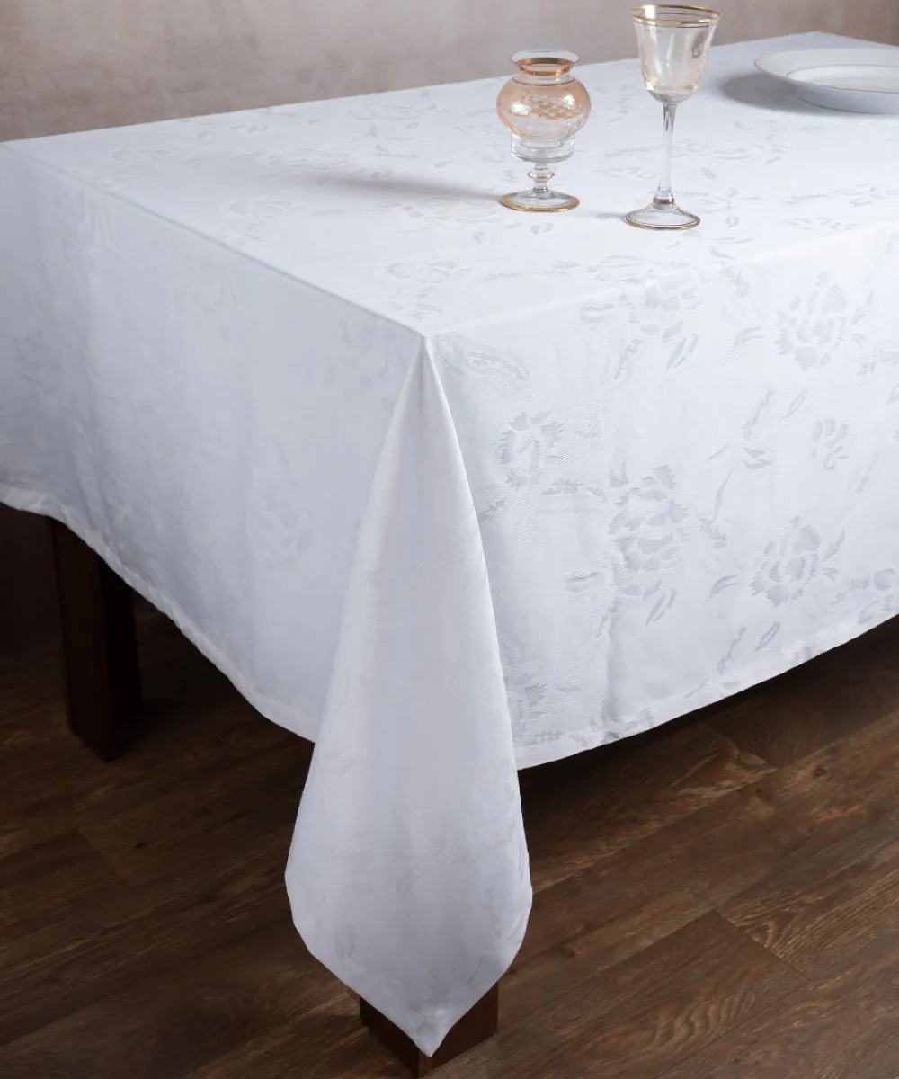 Ζακάρ τραπεζομάντηλο 10190 (140cm x 140cm) λευκό