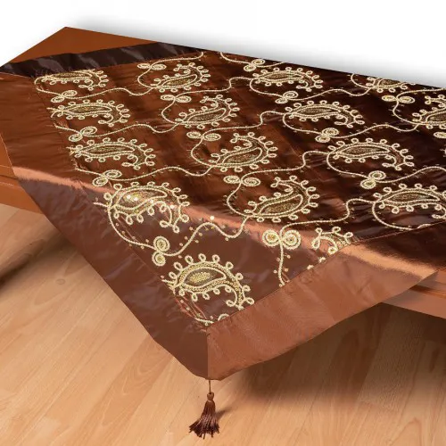 Σατέν τραπεζοκαρέ 1028 (130cm x 130cm) καφέ  