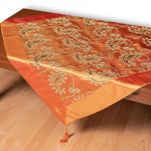 Σατέν τραπεζοκαρέ 1028 (130cm x 130cm) πορτοκαλί  