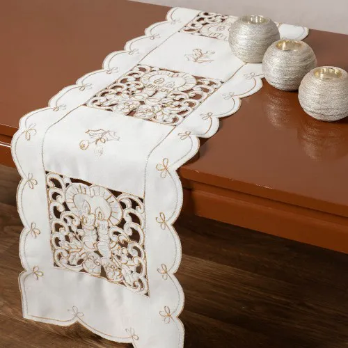 Τραβέρσα χριστουγεννιάτικη 1180 (30cm x 140cm) ivory