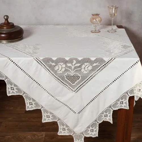 Χειροποίητο τραπεζομάντηλο 1460 (140cm x 180cm) μπέζ