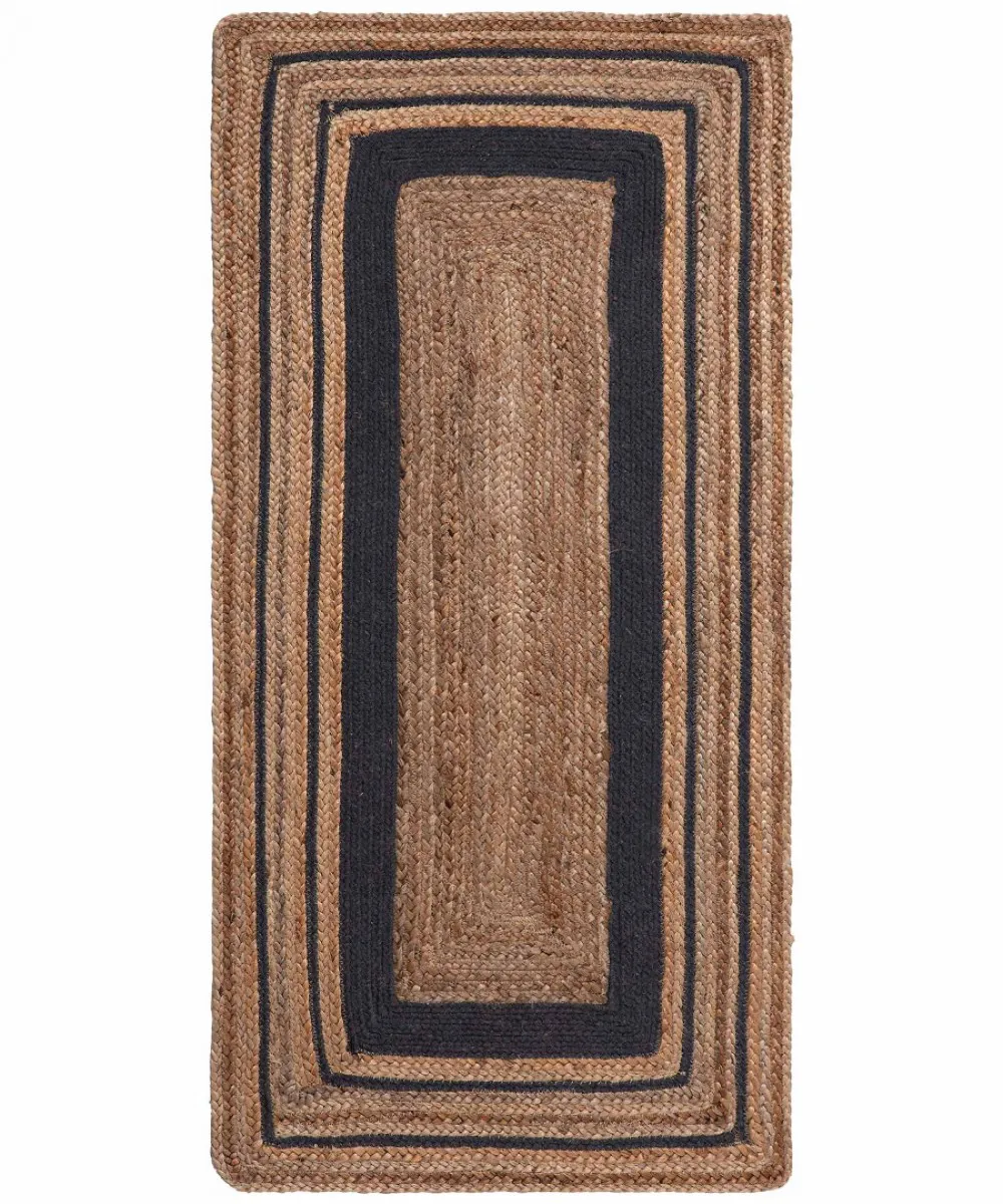 Χαλί γιούτα 1729 (70cm x 160cm) natural/black