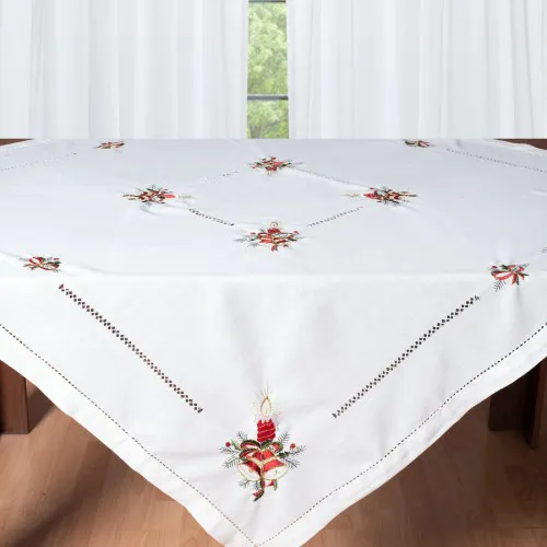 Χριστουγεννιάτικο τραπεζοκαρέ (140cm x 140cm) 1982 ivory