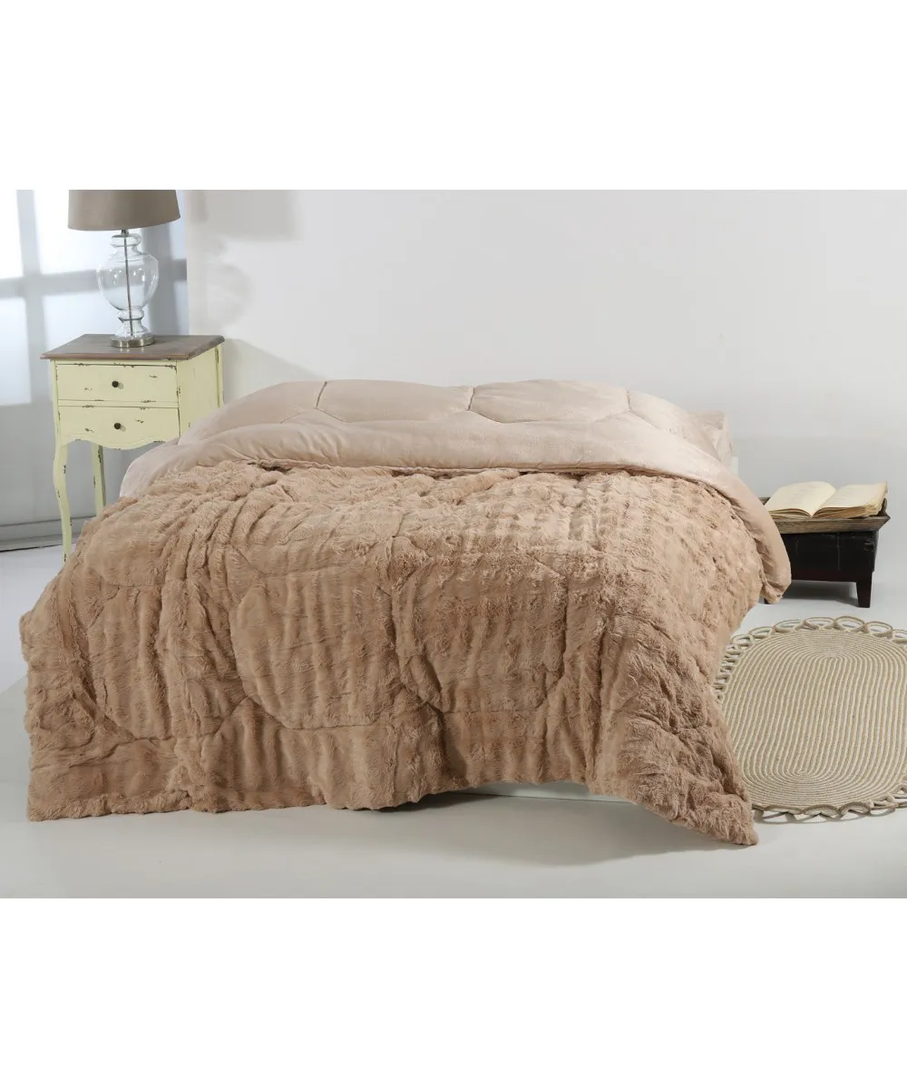 Κουβερτοπάπλωμα burble (170cm x 240cm) ανοιχτό καφέ