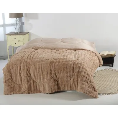 Κουβερτοπάπλωμα burble (220cm x 240cm) ανοιχτό καφέ 