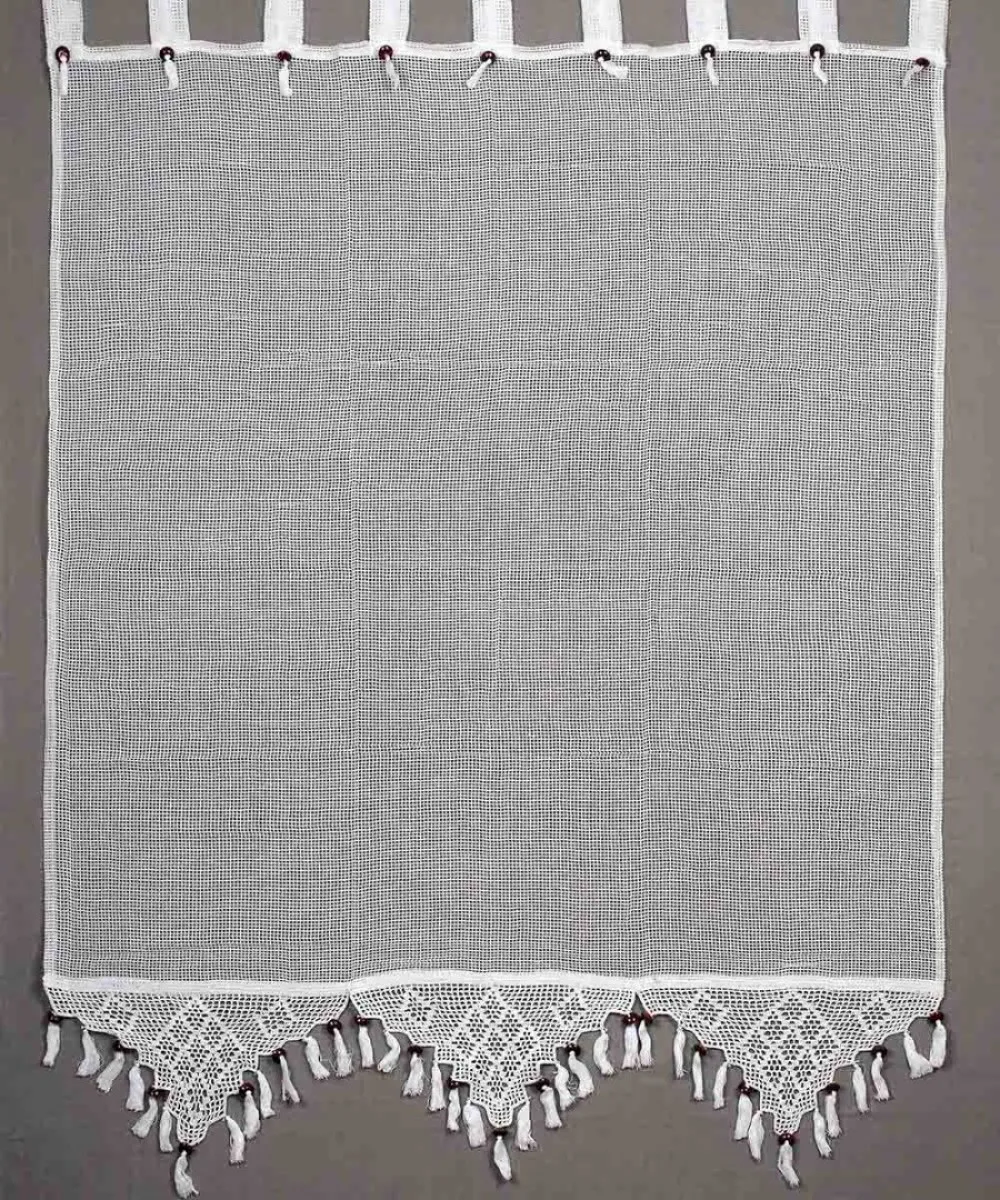 κουρτίνα 2003/1 (160cm x 160cm) λευκή με τιράντα