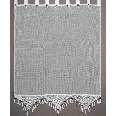 κουρτίνα 2003/1 (160cm x 160cm) λευκή με τιράντα