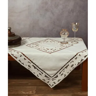 Χειροποίητο κοφτό καρέ 2154 (90cm x 90cm) εκρού