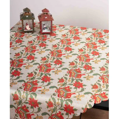 χριστουγεννιάτικο καρέ (90cm x 90cm) 326 ivory καμπάνες