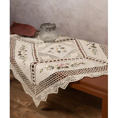 Τραπεζοκαρέ ροκοκό και πλεκτό (135cm x 135cm) 3509