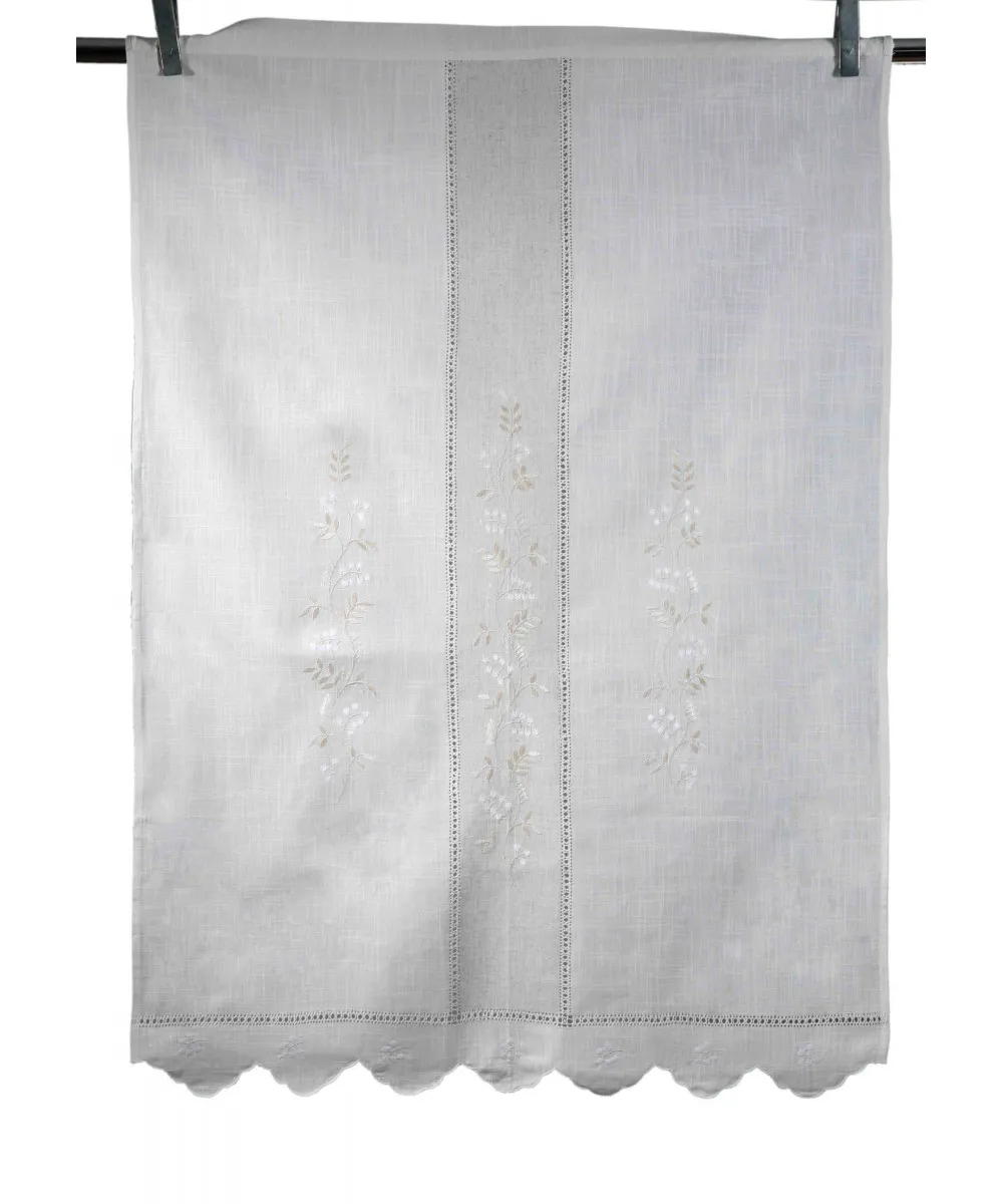 κουρτίνα 465 (160cm x 160cm) ivory/άμμου με τούνελ