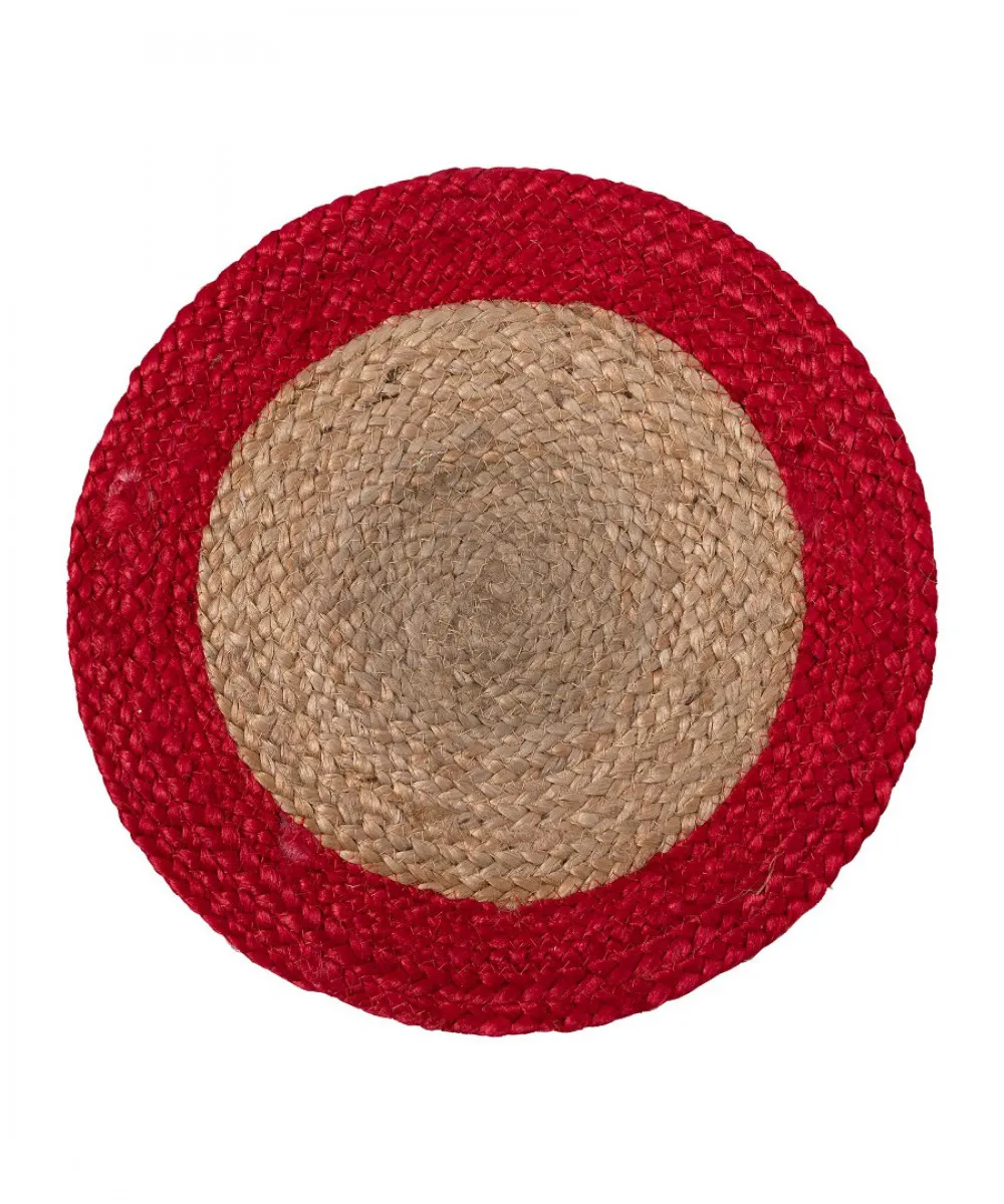 Σουπλά γιούτα (38cm) natural/red