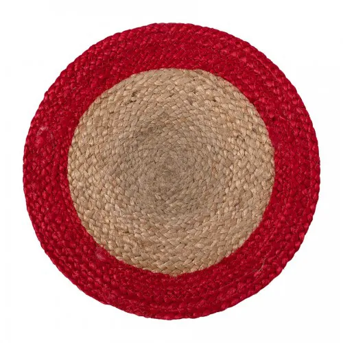 Σουπλά γιούτα (38cm) natural/red