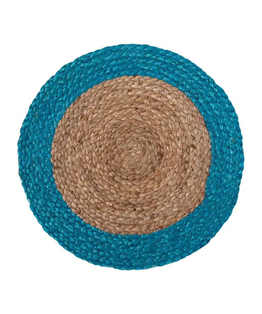 Σουπλά γιούτα (38cm) natural/turquise
