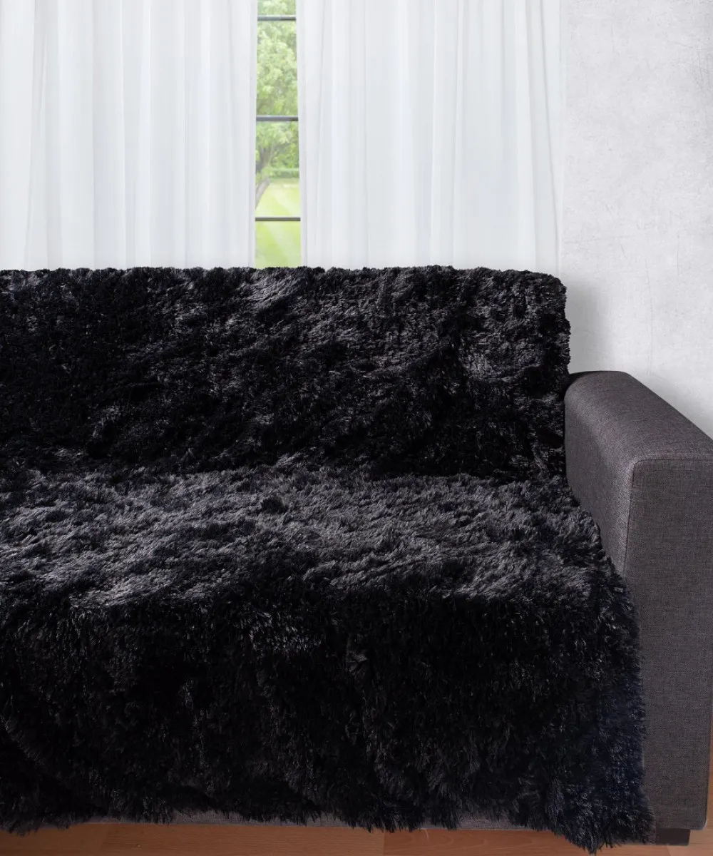 Διακοσμητικό μαλλιαρό ριχτάρι 5336 (145cm x 195cm) μαύρο
