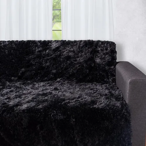 Διακοσμητικό μαλλιαρό ριχτάρι 5336 (145cm x 195cm) μαύρο