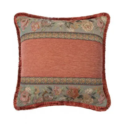 Μαξιλαροθήκη με κρόσσι 572 (45cm x 45cm) κεραμιδί