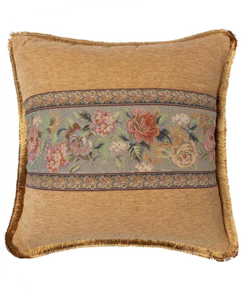 Μαξιλαροθήκη με κρόσσι 572 (45cm x 45cm) χρυσό
