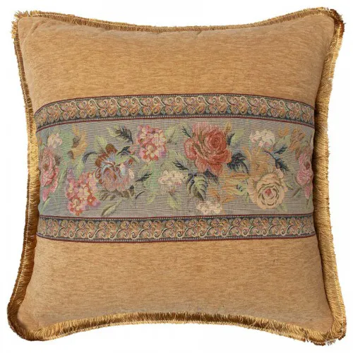 Μαξιλαροθήκη με κρόσσι 572 (45cm x 45cm) χρυσό