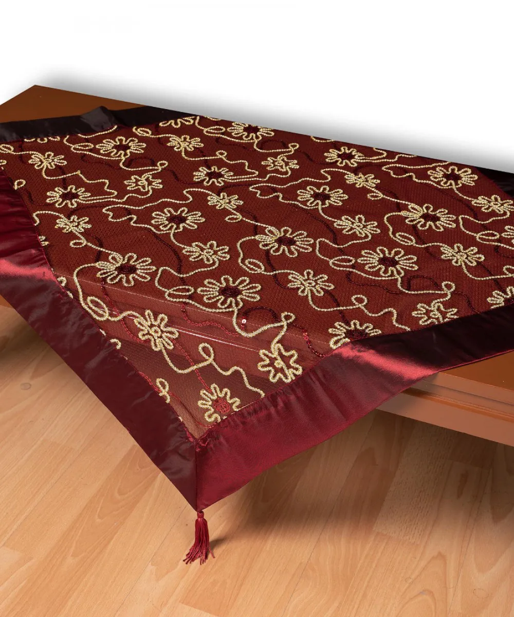 Τούλινο καρέ 7180 (85cm x 85cm) μπορντώ