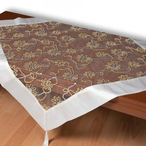 Τούλινο τραπεζοκαρέ 7180 (130cm x 130cm) λευκό 