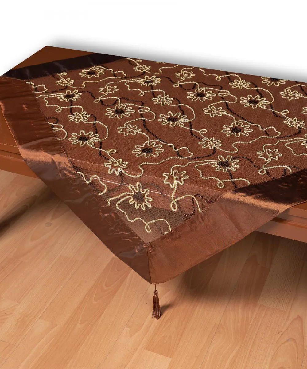 Τούλινο καρέ 7180 (85cm x 85cm) καφέ