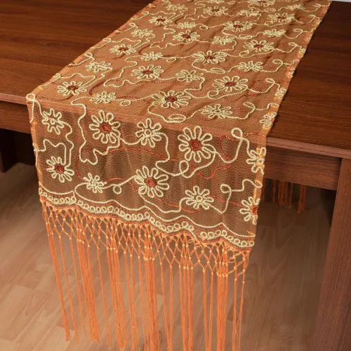 Τούλινη καρέ τραβέρσα 7180 (50cm x 200cm) πορτοκαλί