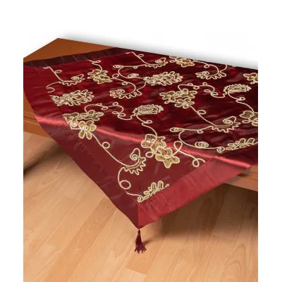 Σατέν τραπεζοκαρέ 7710 (135cm x 135cm) μπορντώ  