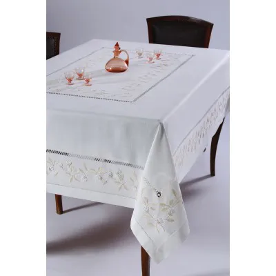 Χειροποίητο τραπεζομάντηλο 8302 (170cm x 170cm) λευκό