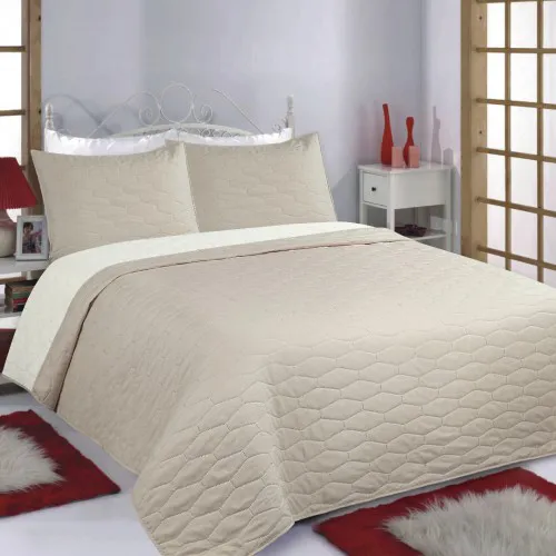 ΚΟΥΒΕΡΛΙ σετ (170cm x 240cm   1 x 50cm x 70cm) RUBY beige/ivory