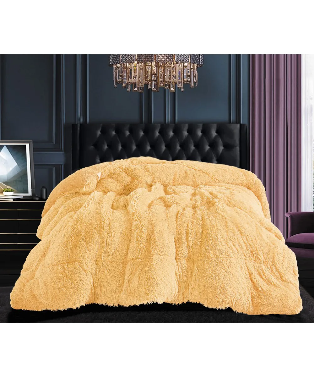 Κουβερτοπάπλωμα μαλλιαρό (170cm x 220cm) beige