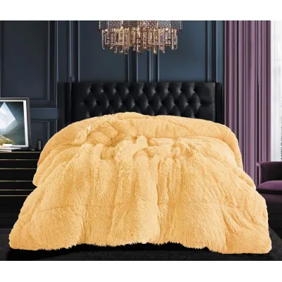 Κουβερτοπάπλωμα μαλλιαρό (170cm x 220cm) beige