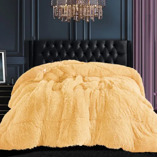 Κουβερτοπάπλωμα μαλλιαρό (170cm x 220cm) beige
