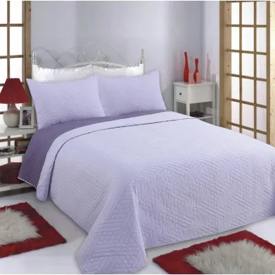 ΚΟΥΒΕΡΛΙ σετ (240cm x 260cm   2 x 50cm x 70cm) DIAMOND lila/purple